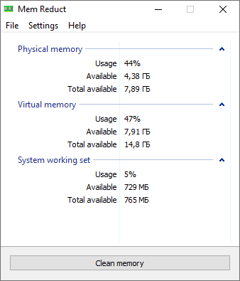 Mem Reduct warning dialog requesting administrator privileges before deep memory purge